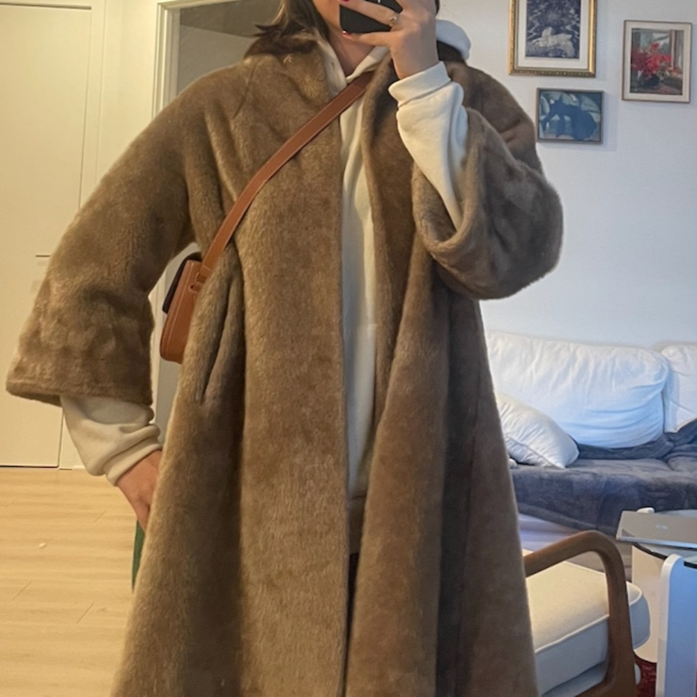 VTG fur coat, mink collar, 50s-60s custom